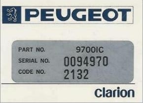 Número de serie de Peugeot