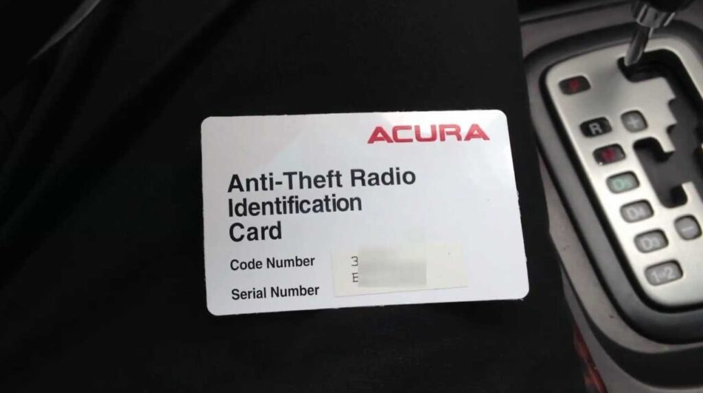 Código de radio Acura