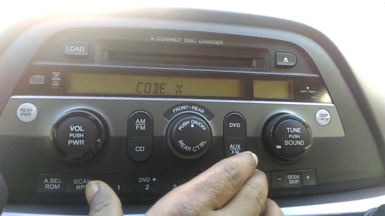 2006 honda odyssey radio code error